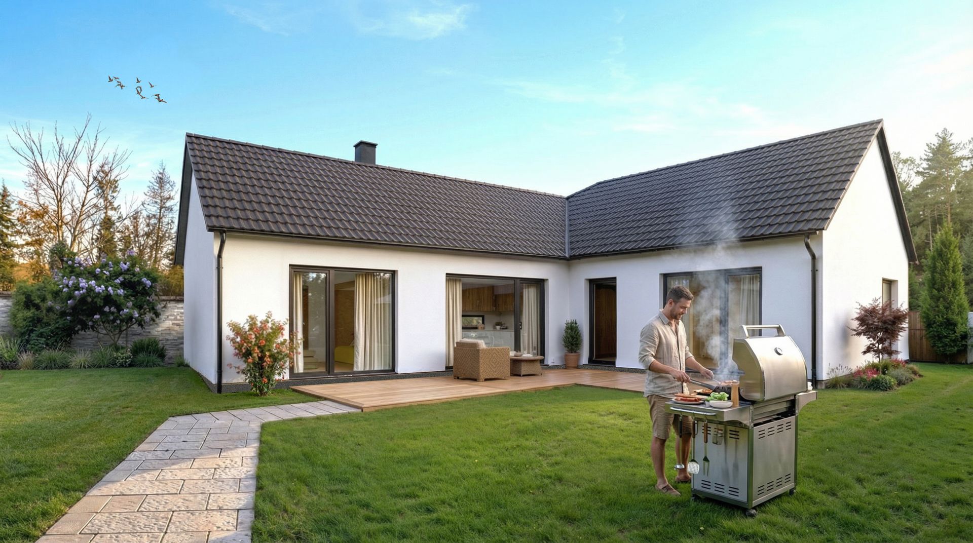 Novostavba bungalovu 4+kk, 140 m2, pozemek 639 m2, Dobříš